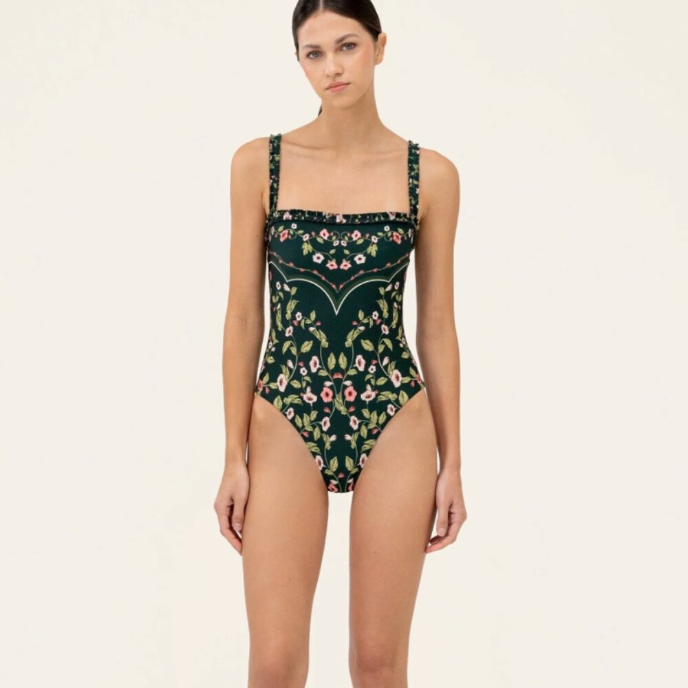 Agua Bendita Limon Mosquetero One Piece Bathing Suit NWT